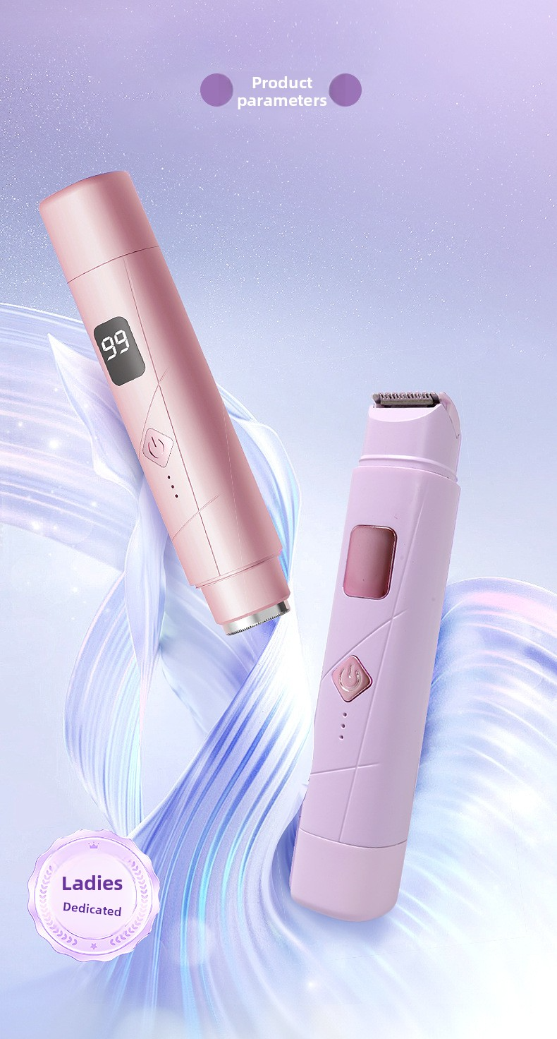Rifinitore bikini senza fili per donna - Epilatore elettrico a doppia testina con ricarica wireless, design mini e portatile_voghion.com