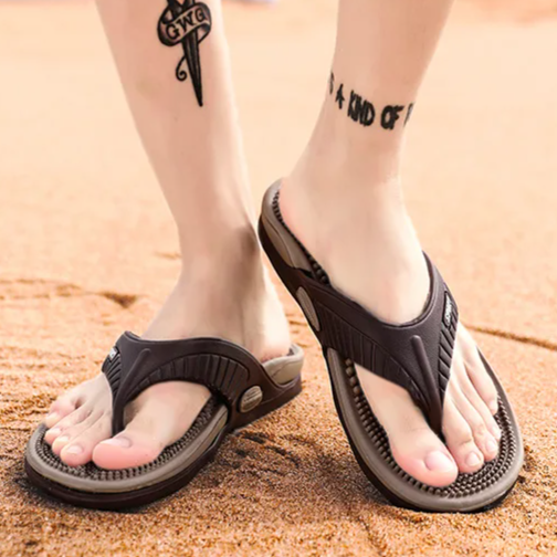 Massage-Flip-Flops für Herren, atmungsaktive Sommer-Strandschuhe, Sandalen für Herren, luxuriöse Flip-Flops, atmungsaktiv, Übergröße, Herren-Hausschuhe, Größe 46_voghion.com