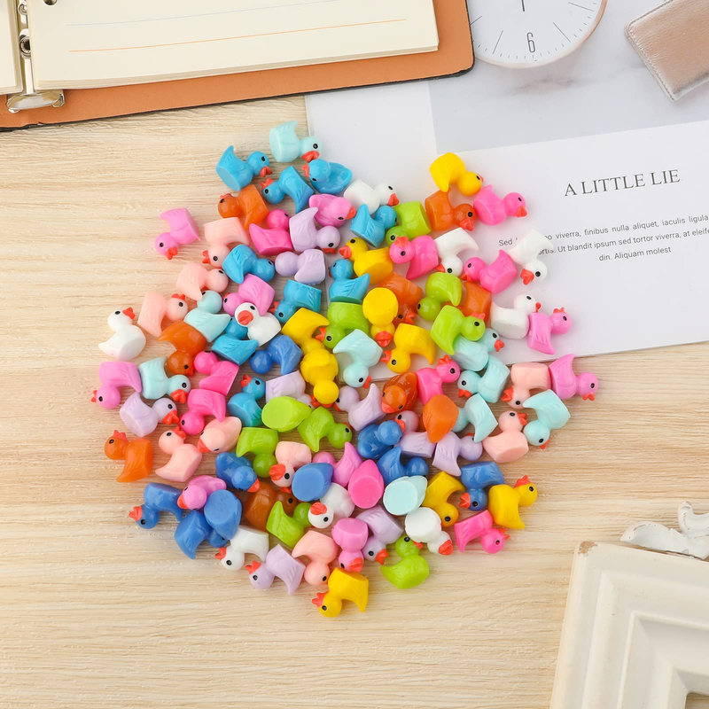 YOUEN 100Pcs Mini Ducks Bright 10 Colors Mini Ducks Resin Mini Luminous Ducks Colourful Small Ducks For Pot Decorations DIY, Garden, Dollhouse_voghion.com