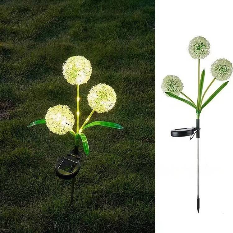 Cordão de luzes de dente-de-leão movido a energia solar para áreas externas, à prova d'água IP65, com certificação CE, luzes de LED de 3 W para decoração de jardim, pátio, Natal e acampamento_voghion.com