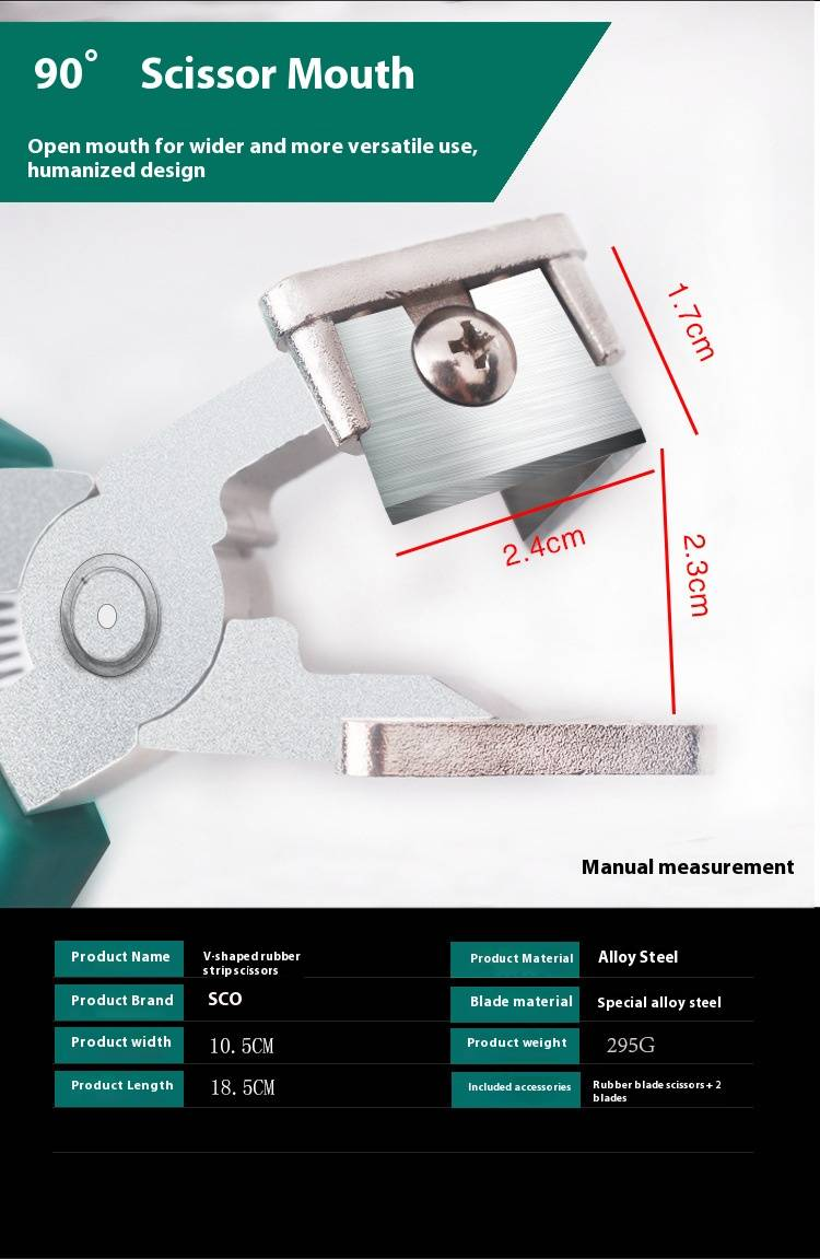 Professional 90° V-Notch Sealant Cutter Tool - Heavy-Duty Steel Blade With TPR Handle For Window/Door Sealing Strips (Includes 4 Replacement Blades)_voghion.com