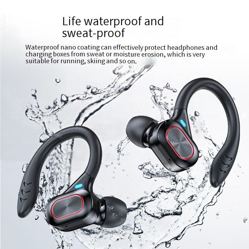 S730 Wireless Bluetooth Earbuds With Ear Hook, NFC, Voice Control, 10m Range, 8H Playtime – Black/Red/Silver_voghion.com