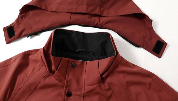 Detachable Hood Utility Jacket For Men – Lightweight & Water-Resistant Workwear Coat With Side Pockets (Black/Angola Red, 5XL-11XL)_voghion.com