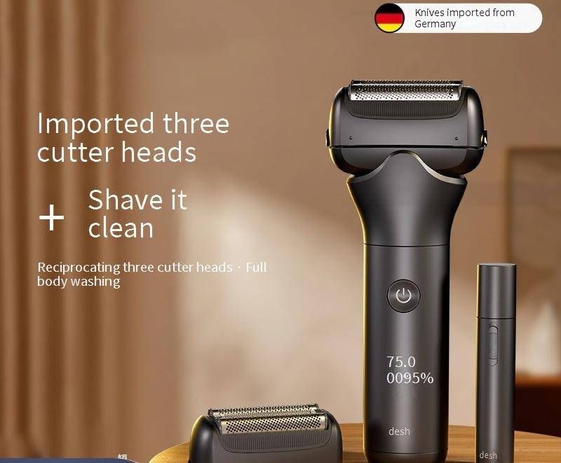 Professional Rechargeable Electric Shaver For Men With 3D Floating Heads, LED Display & Full Body Washable - Custom Color Options"_voghion.com
