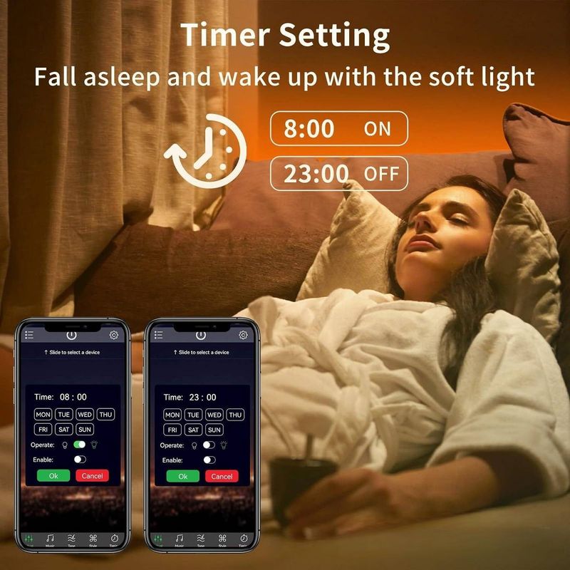 24V RGB LED Strip Lights With Bluetooth & Music Sync, 16 LEDs/m, 50,000H Lifespan, 36W, EU CE Certified For Bedroom Ambiance Lighting_voghion.com