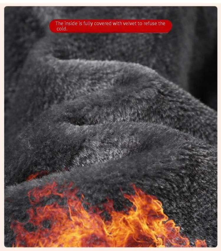 Men's Winter Fleece-Lined Hooded Jacket - Plus Size Warm Coat With Zip Pockets, Polyester Puffer Jacket For Casual & Outdoor_voghion.com