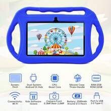 7 Inch Kids Tablet With Shockproof Case, MTK Quad-Core 1.5GHz, 16GB Storage, Android OS – Preloaded Educational Apps, Dual Camera, Bluetooth_voghion.com