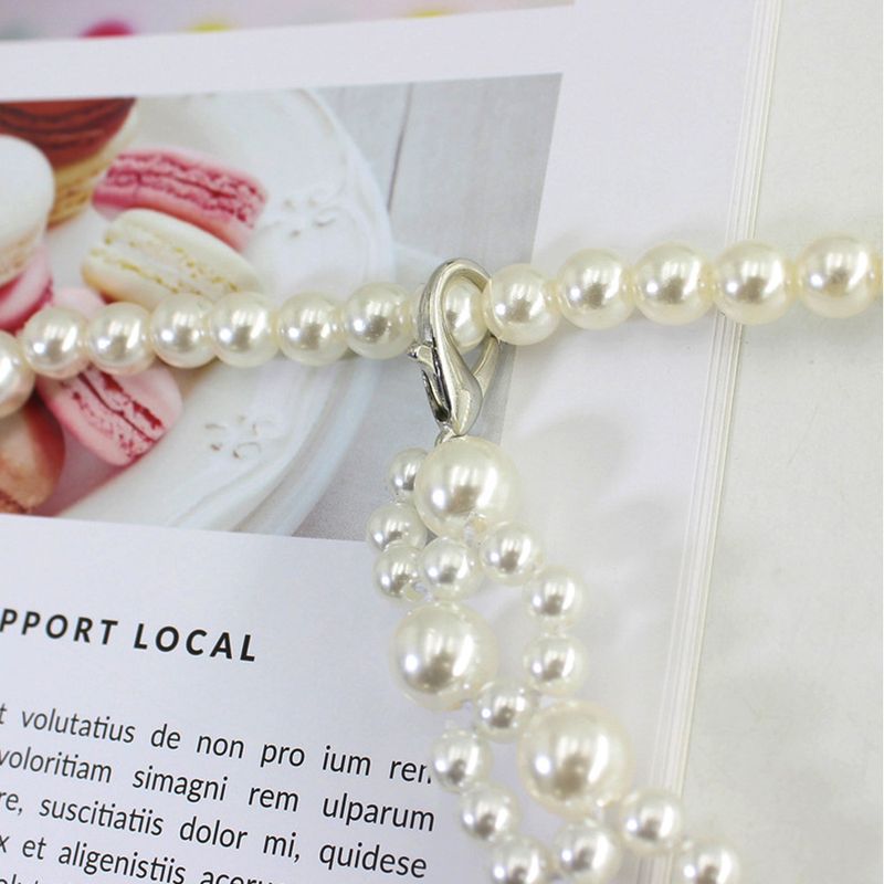 HEIßE Neue Elegante Frauen Perle Gürtel Weibliche Mädchen Strap Dünne Dünne Kleid Lange Taillenbänder Riemen Taille Ketten_voghion.com