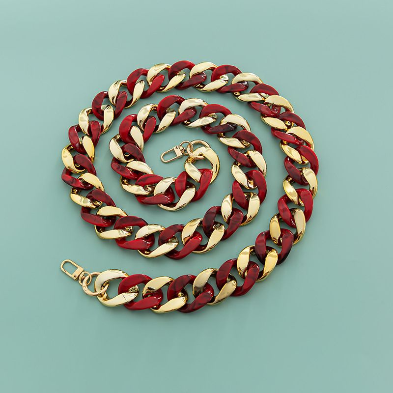 Großer, 4 cm x 3,3 cm, trendiger, rutschfester DIY-Kettenriemen aus exquisitem Harzacryl, breiter Schultergurt für Taschen_voghion.com