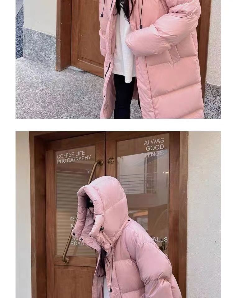 Women's Oversized Hooded Long Puffer Coat Winter Warm Thick Down Alternative Jacket With Pockets (Pink, Black, Khaki, Beige)_voghion.com