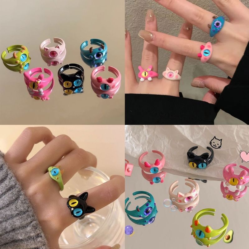 Childlike and Cute Cat Monster for Women's Fashion, Adjustable Opening, Index Finger Ring, Internet Celebrity,_voghion.com