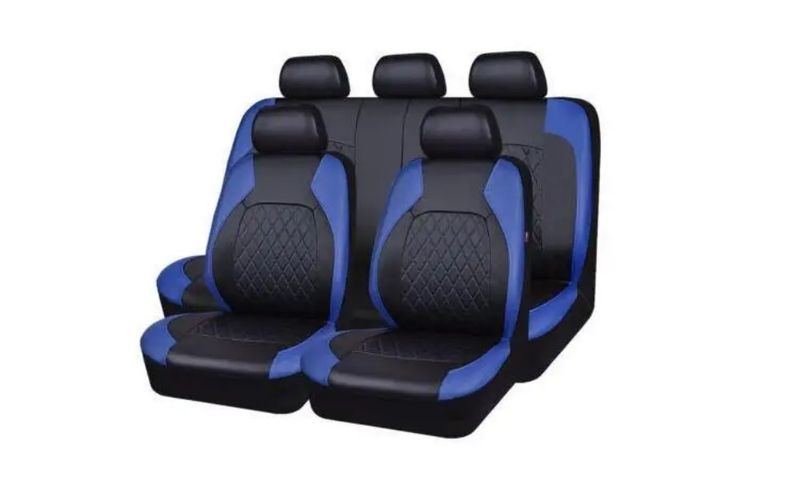 Enhanced 9PCS Universal Waterproof Car Seat Covers Full Set Front Back Protectors Quilted PU Leather With Hooks For All_voghion.com
