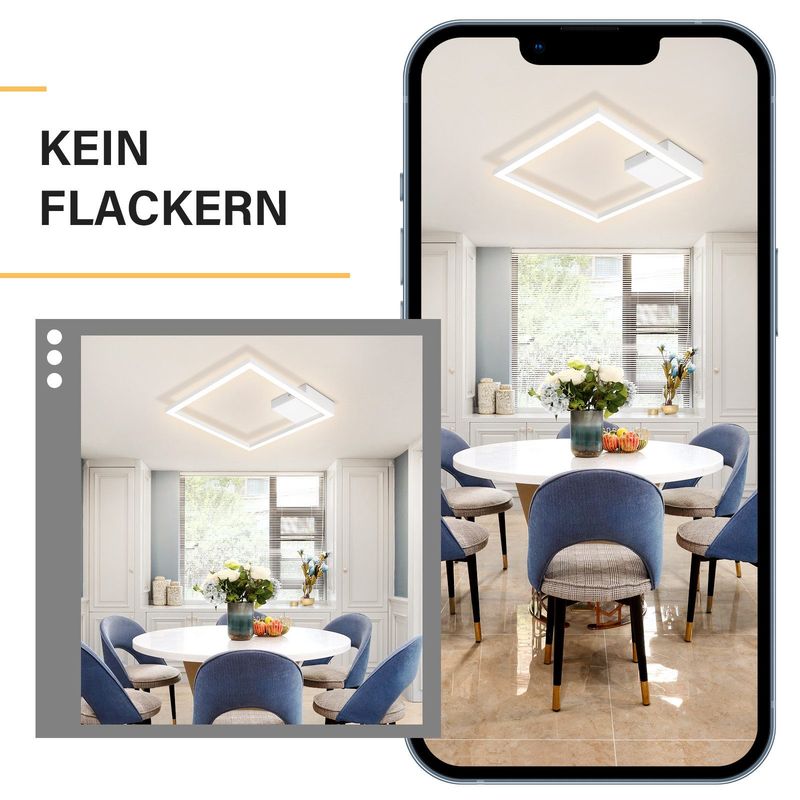 Glitzerlife Deckenleuchte LED Deckenlampe Schlafzimmer - Schlafzimmerlampe 12W Wohnzimmerlampe Moderne Küchenlampe 3000K Warmweiß Flurlampe 29CM_voghion.com