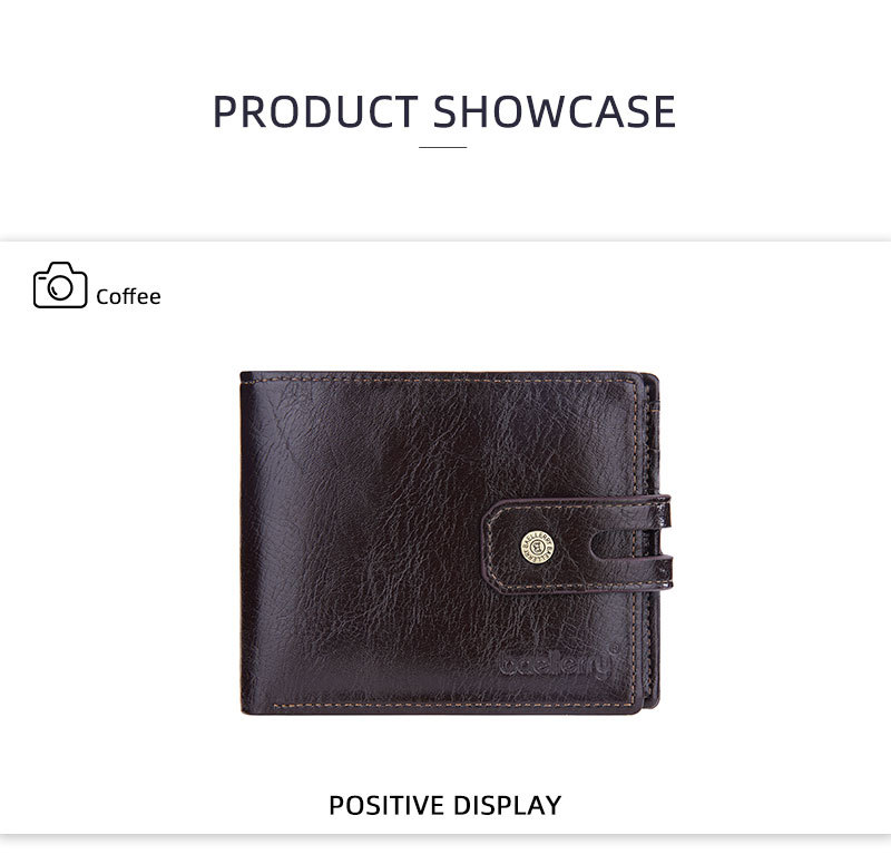 New Men's Short Wallet Baellerry Retro Multi-Card Buckle Wallet Simple Zipper Coin Purse_voghion.com