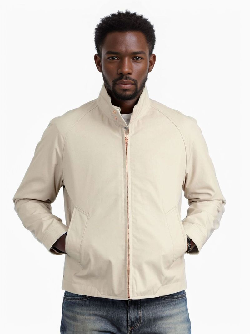 Men's Casual Zip-Up Jacket Lightweight Spring Autumn Outerwear Slim Fit Stand Collar Plain Color Coat For Youth_voghion.com