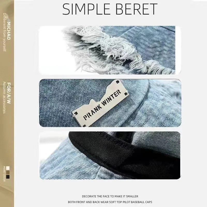 Pdmcms Nuovo cappello da pescatore da cowboy alla moda e alla moda lavato vecchio bordo in pelliccia cappello da secchiello stile coreano a tesa larga_voghion.com