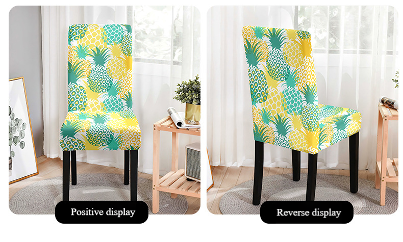Nordic Style Stretchable Chair Covers - Floral Print, All-Season Use For Home/Dining Room/Hotel (4-Piece Set)_voghion.com