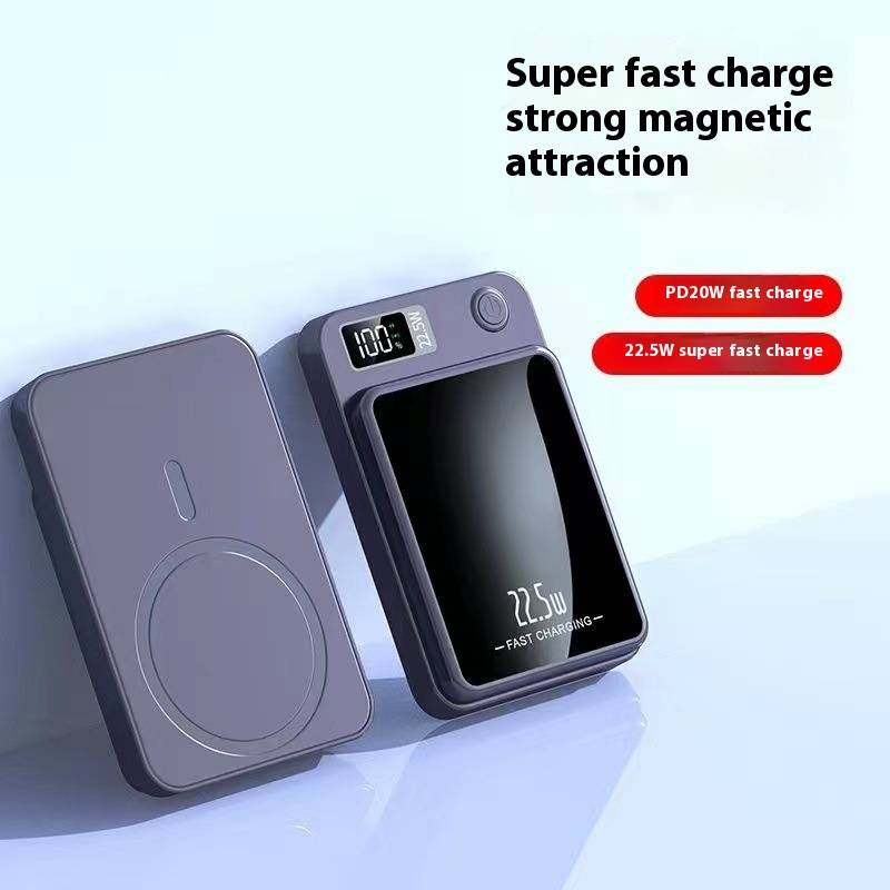 Mágneses vezeték nélküli külső akkumulátor - 10000mAh ultravékony hordozható töltő szupergyors töltéssel iPhone 12/13/14/15 készülékekhez_voghion.com