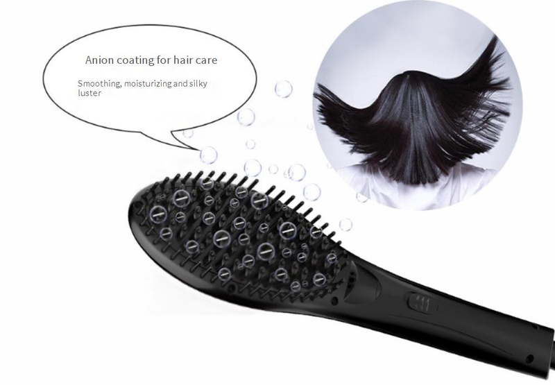 Arricciacapelli elettrico LCD a ioni negativi, piastra per capelli, pettine per capelli, veloce e non danneggia la cura dei capelli._voghion.com