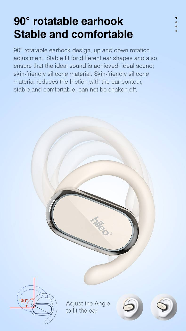 Hi92 OWS Bluetooth-oordopjes zonder oordopjes met open, dubbele oorhaak en richtingsgevoelige transmissie_voghion.com