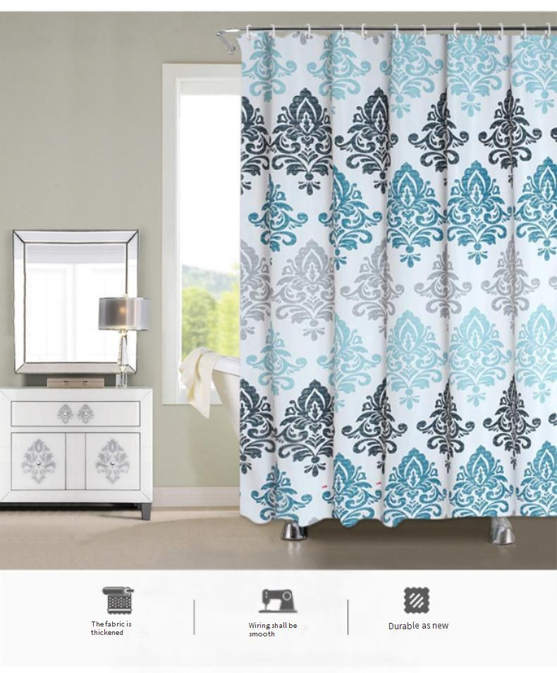 Tenda da doccia con stampa geometrica moderna – Decorazione da bagno in poliestere impermeabile con linee astratte, 180x180 cm_voghion.com