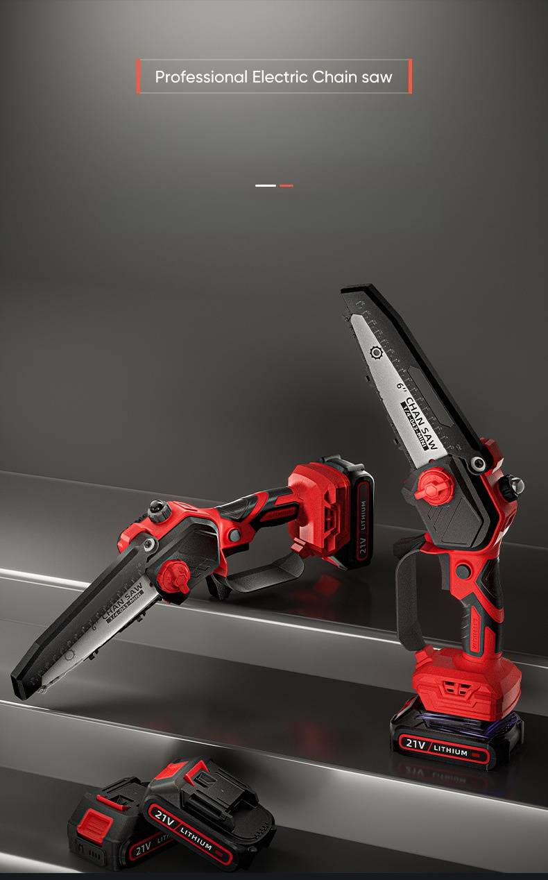 20V Cordless Mini Chainsaw With Lithium Battery, Lightweight Handheld Electric Chainsaw For Garden Pruning, Tree Trimming & Wood Cutting_voghion.com