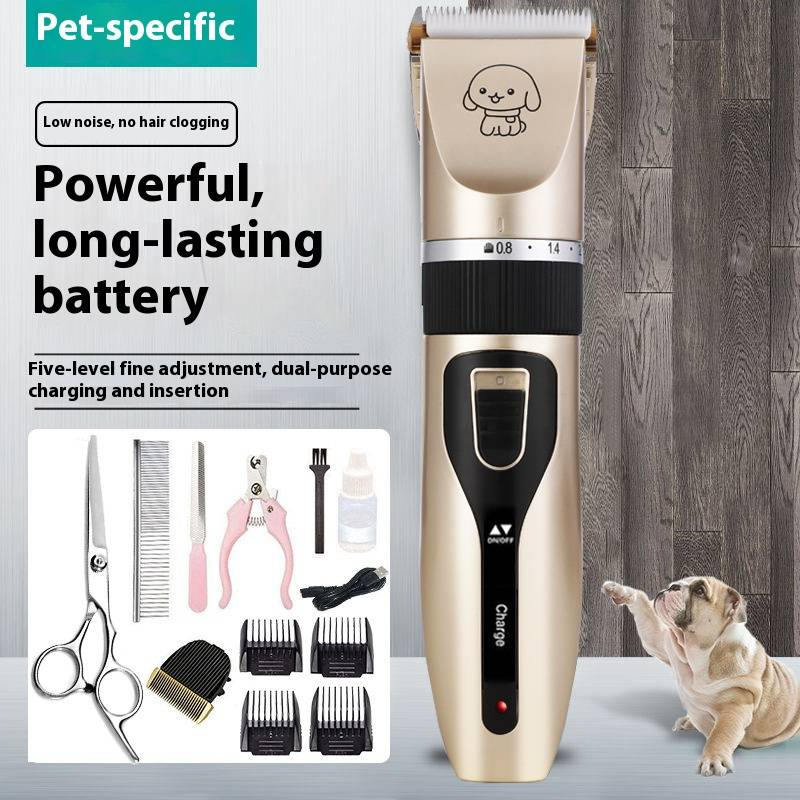 Professional Cordless Pet Grooming Clipper With Ceramic Blade - Quiet & Safe Trimmer For Dogs & Cats - Multiple Attachments For Full Grooming Kit_voghion.com