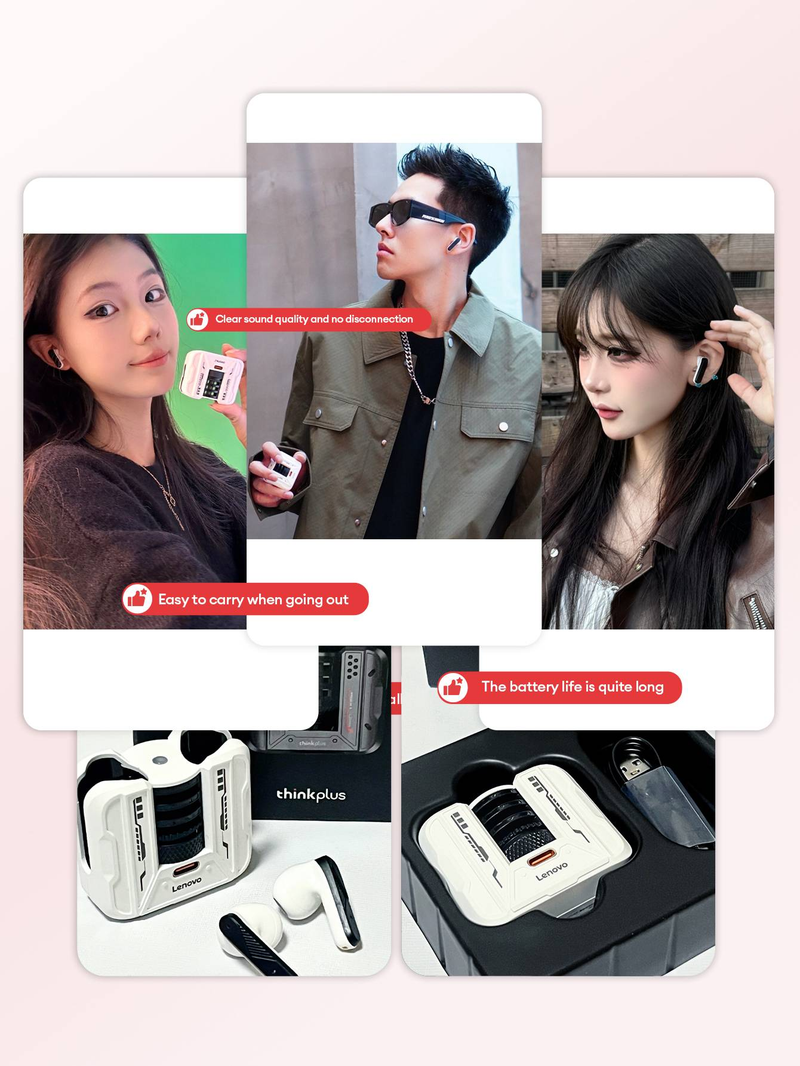 Original Lenovo LP49 Wireless Gaming Earphones Noise Reduction Daul Mode HD Call Earbuds Low Latency Bluetooth 5.4 Headphones_voghion.com