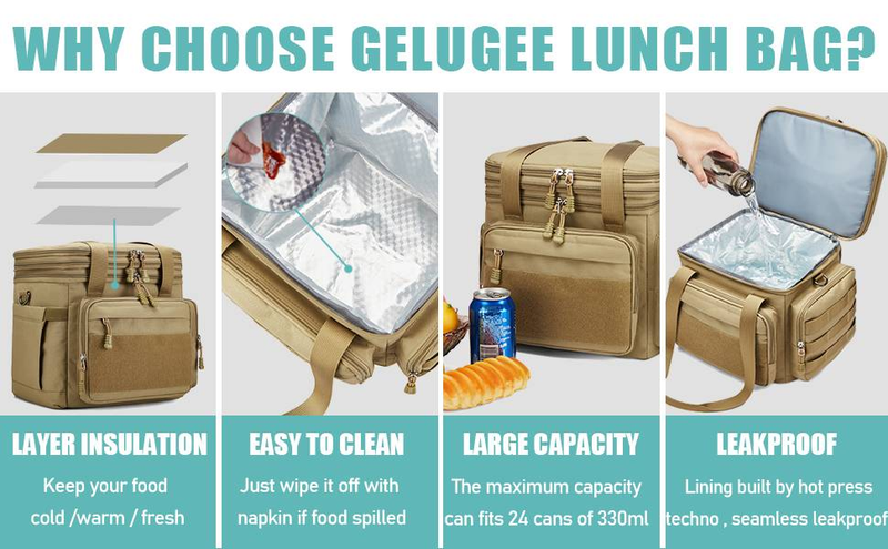 Taktische Lunchtasche für den Außenbereich, Snacktasche zur Langzeitisolierung und -konservierung_voghion.com