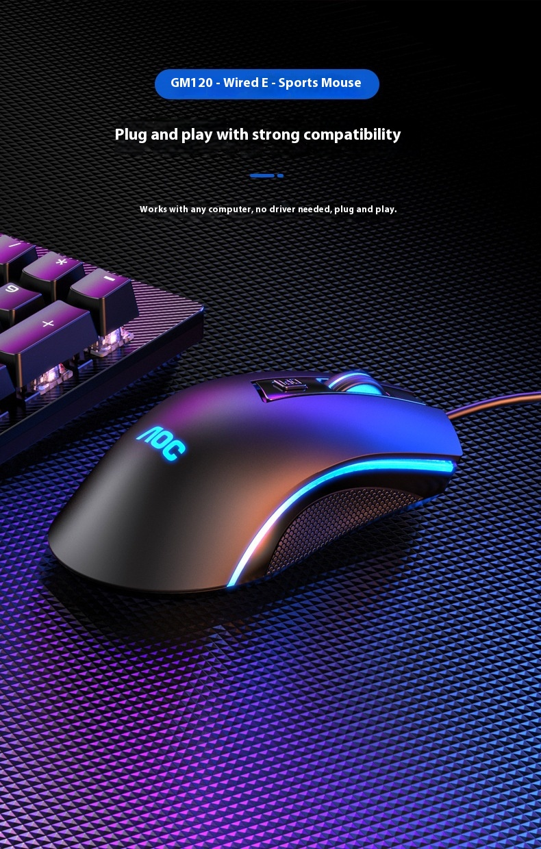 Mouse da gioco cablato: mouse ottico ad alta precisione da 6400 DPI con 6 pulsanti programmabili e design ergonomico per giocatori su PC_voghion.com