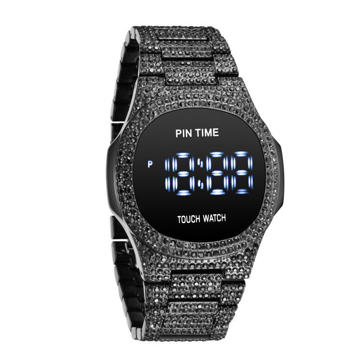 Luxuriöse, minimalistische Digitaluhr für Herren mit Diamantakzenten – wasserdichte Quarzuhr für Business und Freizeit – Roségold, Silber, Gold, Schwarz_voghion.com