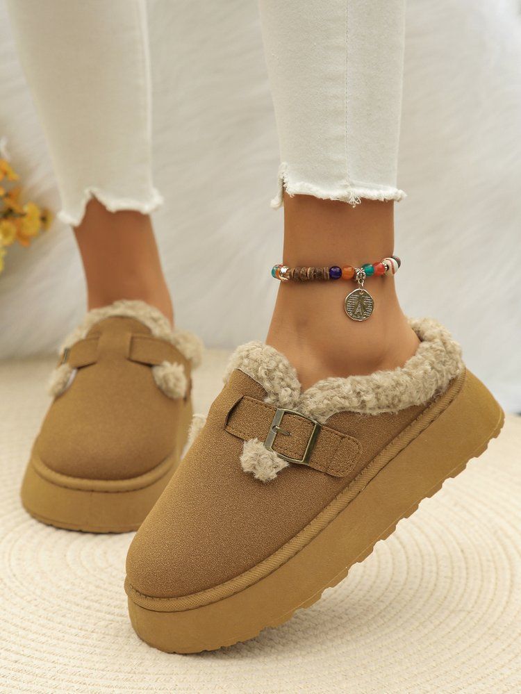 Women's Shoes Large Size Thick Soled Slippers For Women Winter New Retro Cotton Shoes Snow Boots For Women_voghion.com