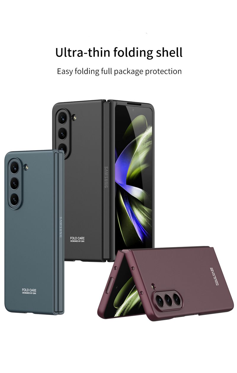 For Samsung Galaxy Z Fold 5 Luxury Business Smooth Elegant Anti Drop Phone Case Cover_voghion.com