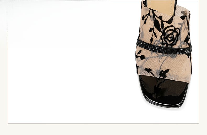 Women's Sandals, Sexy And Charming Thin Mesh, Ethnic Style Floral High Heels_voghion.com