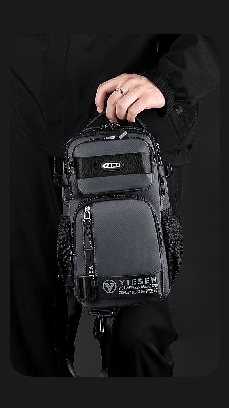 Viessen Men Casual Chest Large Capacity Shoulder Messenger Bag Outdoor Multi-Functional Backpack_voghion.com