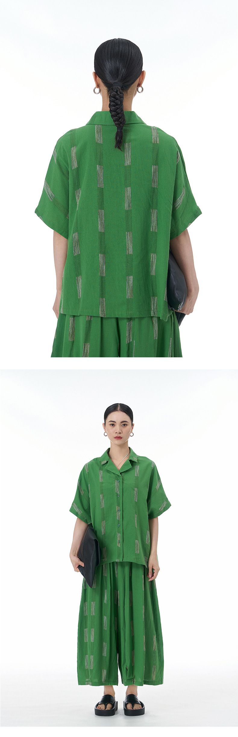 Chemisier ample à manches courtes et col brésilien pour femme, grande taille, été 2025, 68681_voghion.com