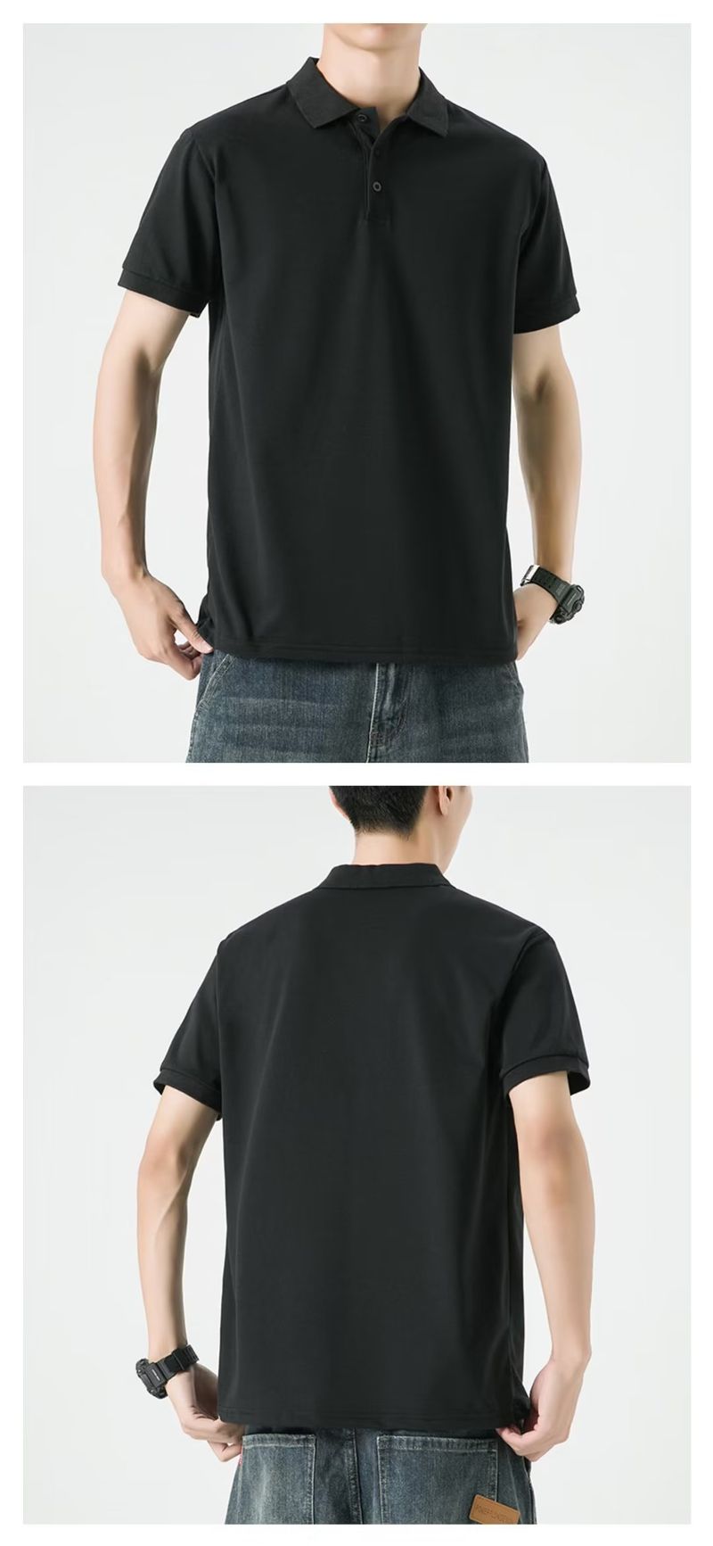 Men’s Slim-Fit Polo Shirt – Breathable Mesh & Pique Cotton, Short Sleeve, Elastic Cuff (Casual, Moisture-Wicking, Sizes M-4XL, Wrinkle-Free)_voghion.com