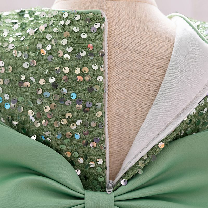 Vestito da damigella d'onore a maniche corte scintillante per Pasqua e Natale, da principessa, con tutù e paillettes, per matrimoni e compleanni (70-110 cm, 1-5 anni)._voghion.com