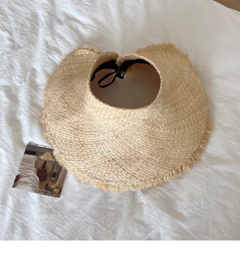 2025 New Rolled Wide Raffia Women's Summer Woven Parasol Beach Vacation Sun Hat_voghion.com