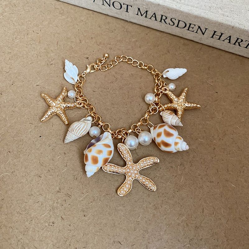 Bohemian Beach Starfish Shell Necklace Set Seaside Vacation Style Collarbone Light Luxury High-End Waist Chain For Women_voghion.com