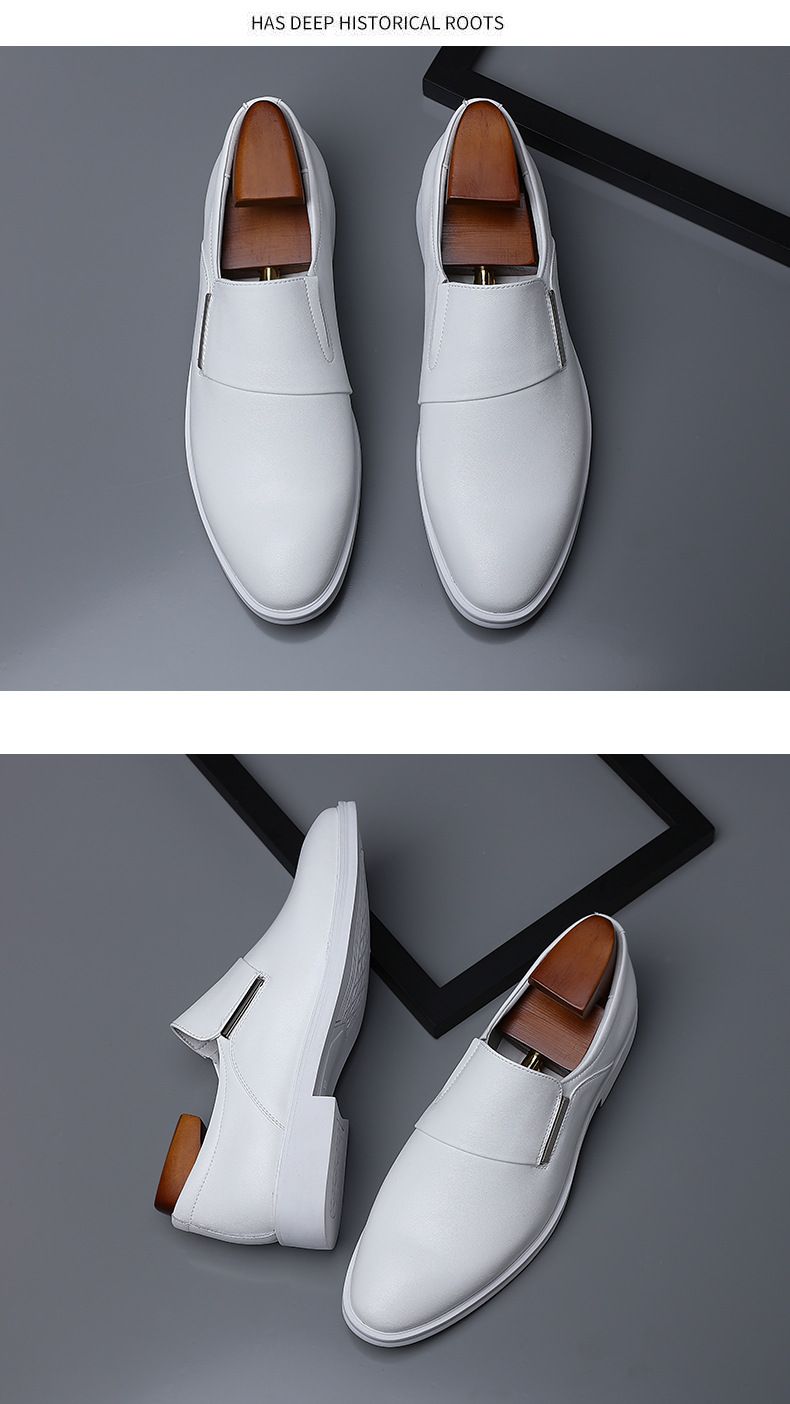 Herren Abendschuhe Herren Britisches Leder Spitz Jugend Lederschuhe Weiße Schuhe Einzelschuhe_voghion.com