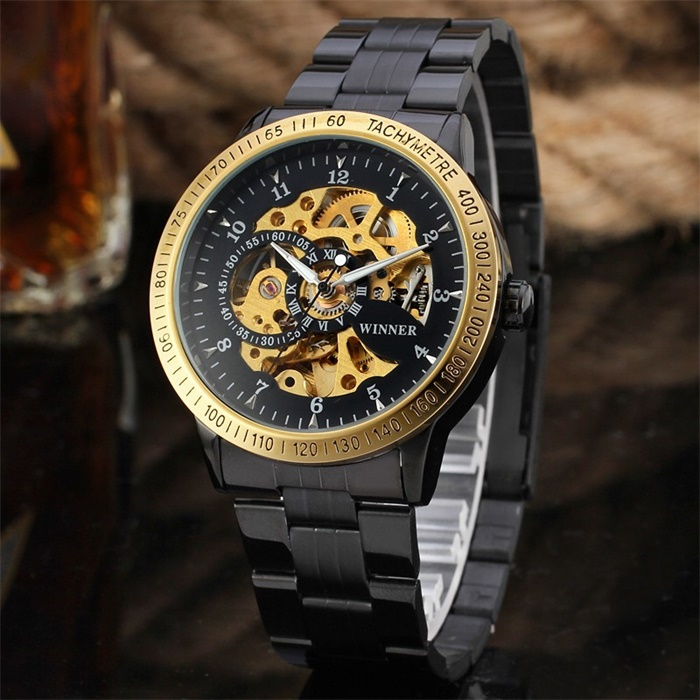 Fashion business leisure double-sided hollow dragon full automatic mechanical watch men's watch_voghion.com