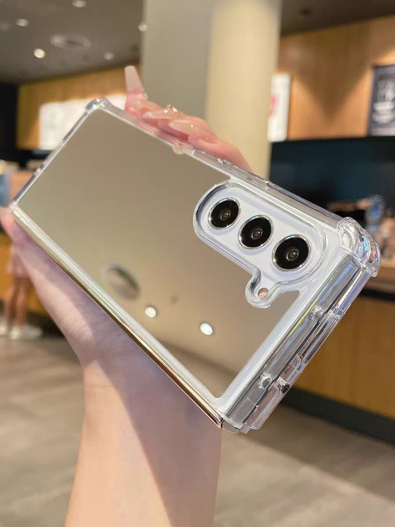 For Samsung Galaxy Z Fold 3 4 5 Mirror Anti Drop TPU PC Phone Case Cover_voghion.com