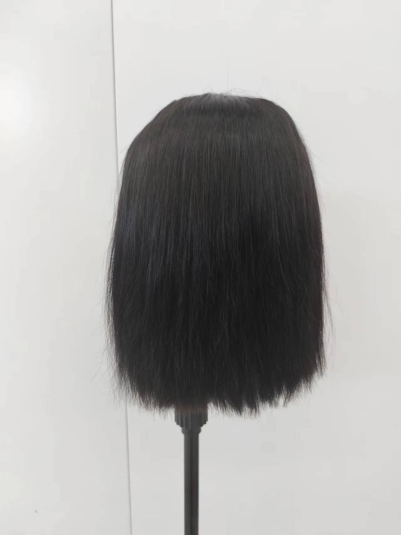 14A Double Drawn 200% Dichte Brasilianische 2*6 Kim Closure Bob Double Drawn Hair Bone Seidige glatte Echthaarperücken_voghion.com