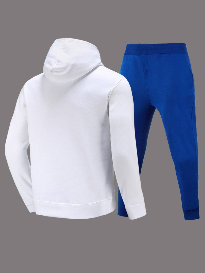 Plus Size Herfst & Winter Letter Print Color Block Hooded Sweatshirt Set Dagelijks Casual Lange Mouw Vrouwelijke Trainingspak Set_voghion.com