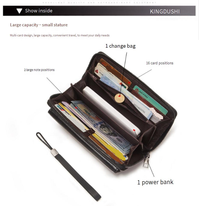 Herentassen Kingdushi Heren Lange Portemonnee Koreaanse Stijl Enkele Rits Grote Capaciteit Clutch Bag Heren Mode Veelzijdige Mobiele Telefoon Tas_voghion.com