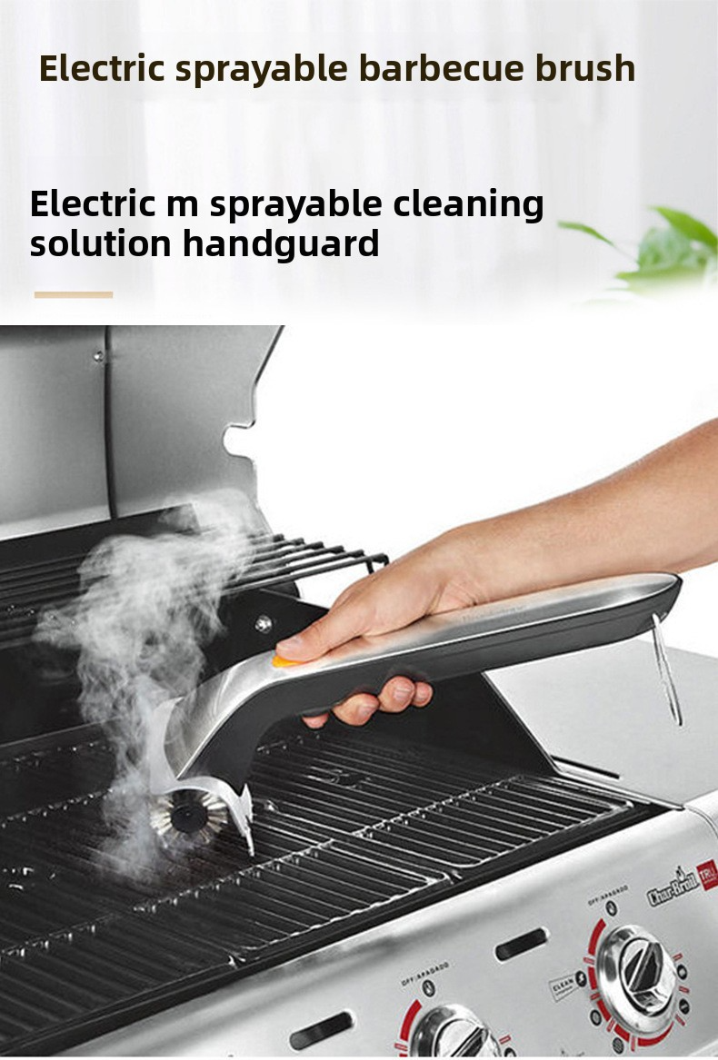 Spazzola elettrica per griglia – Setole e manico in acciaio inossidabile, pulizia a vapore per griglie per barbecue (batteria/ricaricabile)_voghion.com