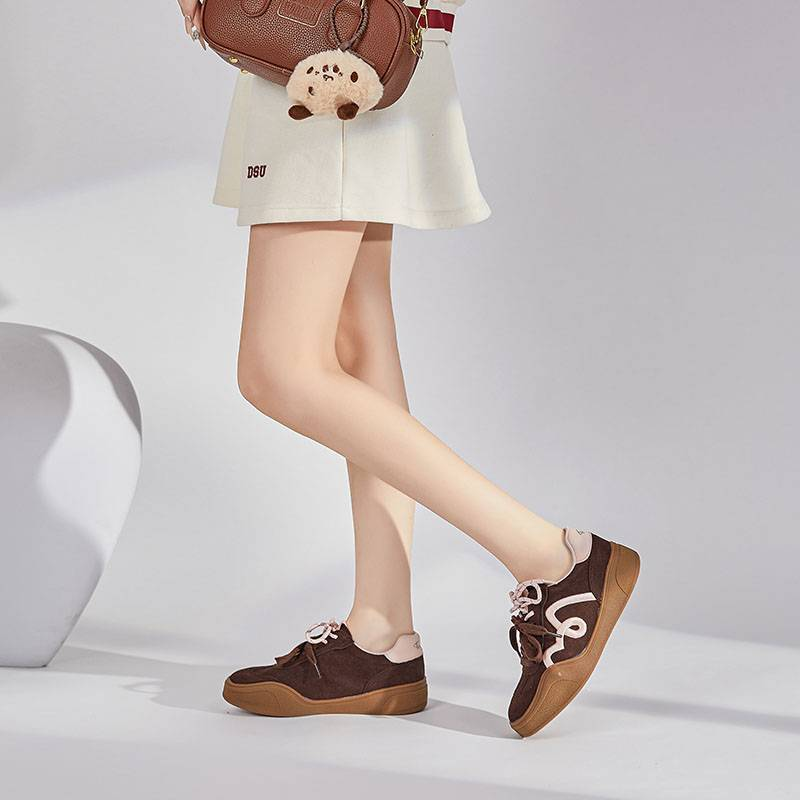 MingLiu Genuine Leather Retro Deconstructed Training Shoes For Women - 2025 New StyleThick-soled White Shoes, Casual And Versatile Women's Shoes_voghion.com