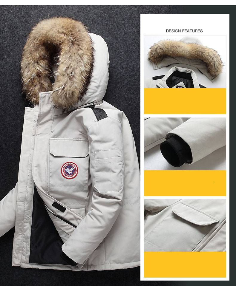 2025 Parker Autumn And Winter Men's Hooded Thickened Large Fur Collar Cotton Coat Large Size Casual Cotton Coat_voghion.com