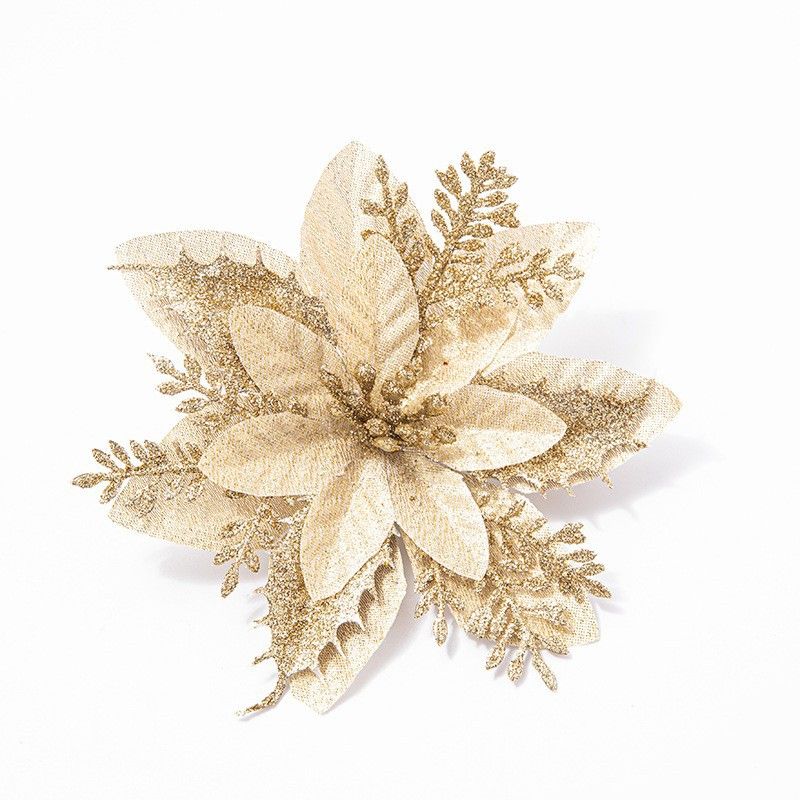 14CM Christmas Tree Decorations - Glitter Artificial Wreath With Gold, Silver, And Red Color Options For Holiday Festive Decor_voghion.com